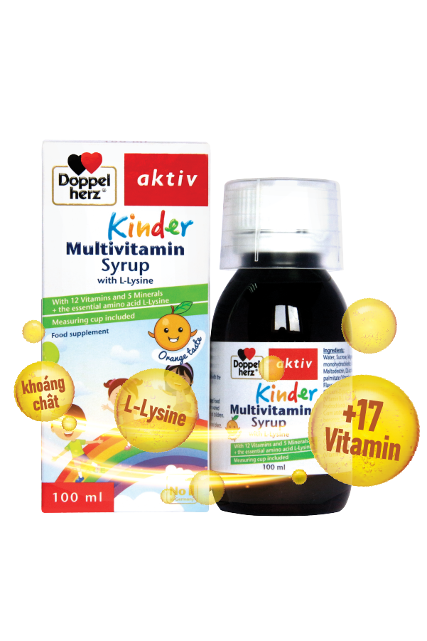 Kinder Multivitamin Syrup with L- Lysine – Không Lo Kén Ăn, Trẻ Tăng Sức Vóc