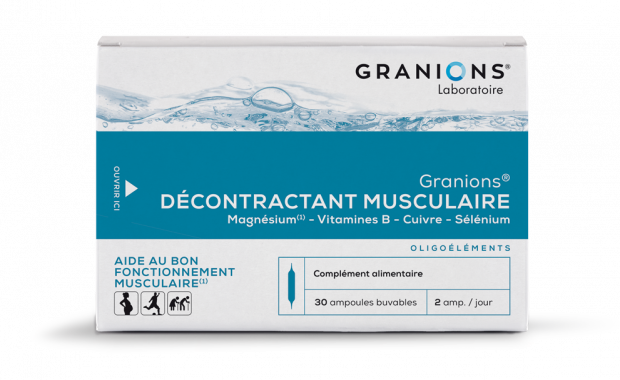 Granions Décontractant Musculaire (30 Ống x 2 ml)- Bổ Sung Vitamin & Khoáng Chất Chống Co Cơ