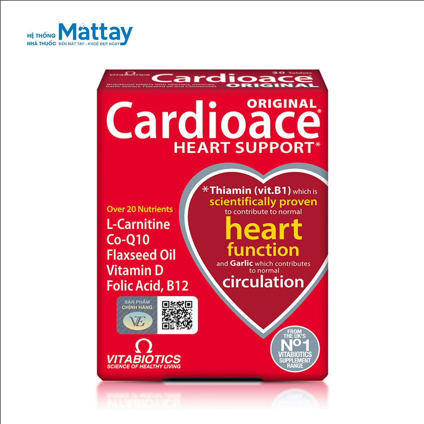 Cardioace heart support – Hộp 30 viên – Hỗ trợ sức khỏe tim mạch