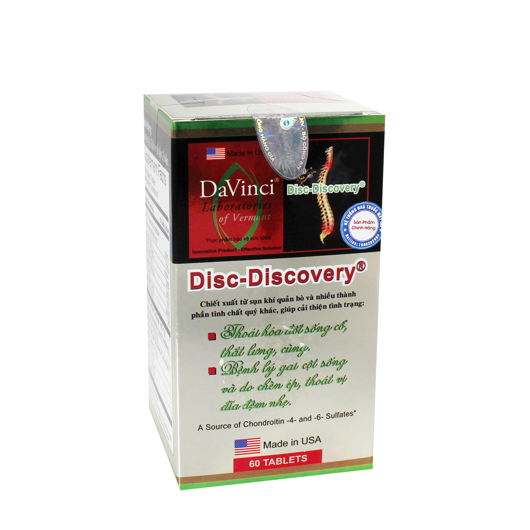 DAVINCI DISC DISCOVERY – Hộp 60 viên – Xương khớp khỏe mạnh, không lo thoái hóa
