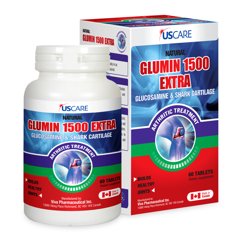 Glumin 1500 Extra – Hộp 60 viên – Giúp bảo vệ và tái tạo sụn khớp
