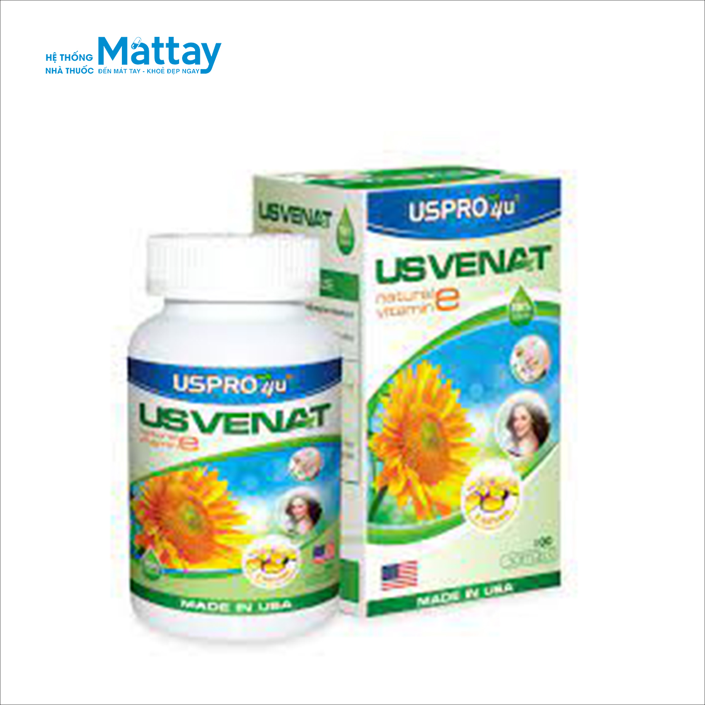 Usvenat – Hộp 100 viên – Bổ sung vitamin E cho cơ thể