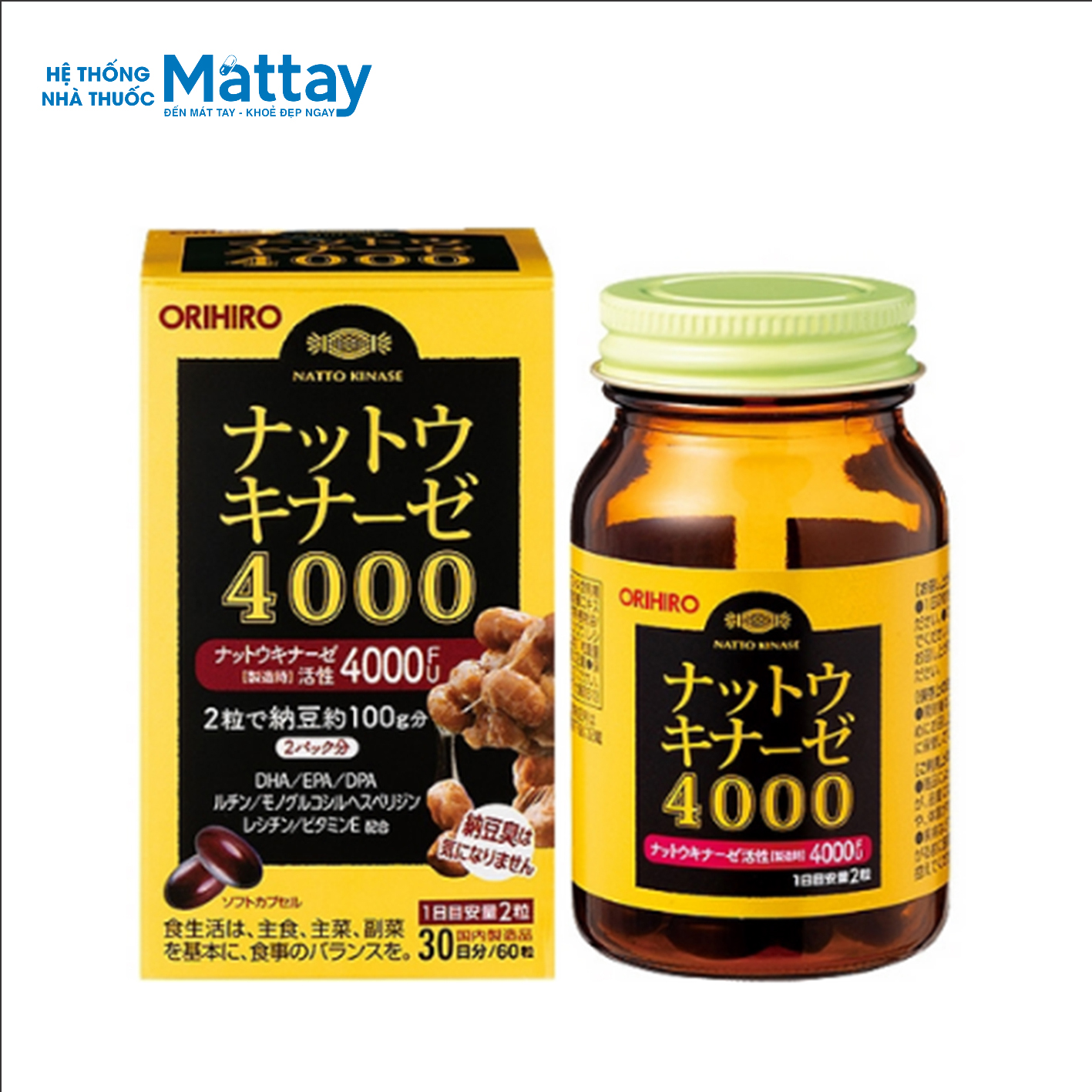 Viên uống hỗ trợ điều trị đột quỵ 4000 FU Orihiro 60 viên - Hệ Thống Nhà Thuốc Mát Tay